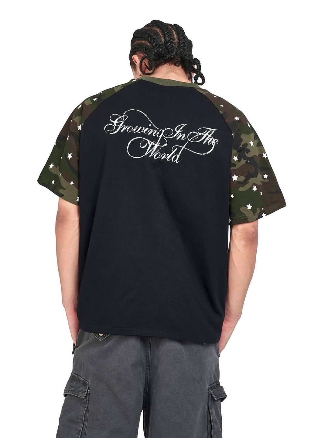 F3F Select Star Print Raglan Color Block Tee | Face 3 Face