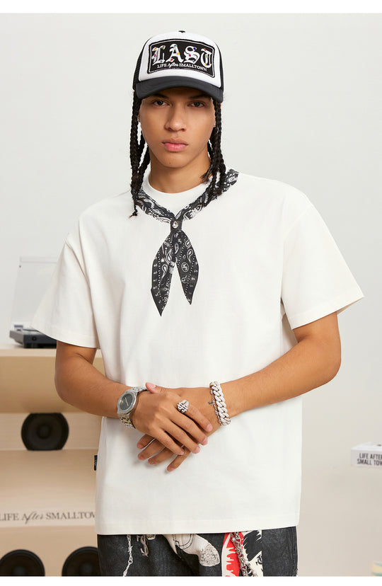 Small Town Kid Paisley Neck Scarf Print Tee | Face 3 Face