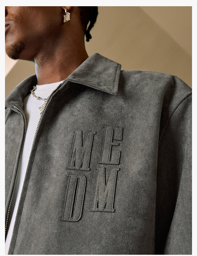 MEDM Suede Patch Embroidered Rider Jacket | Face 3 Face