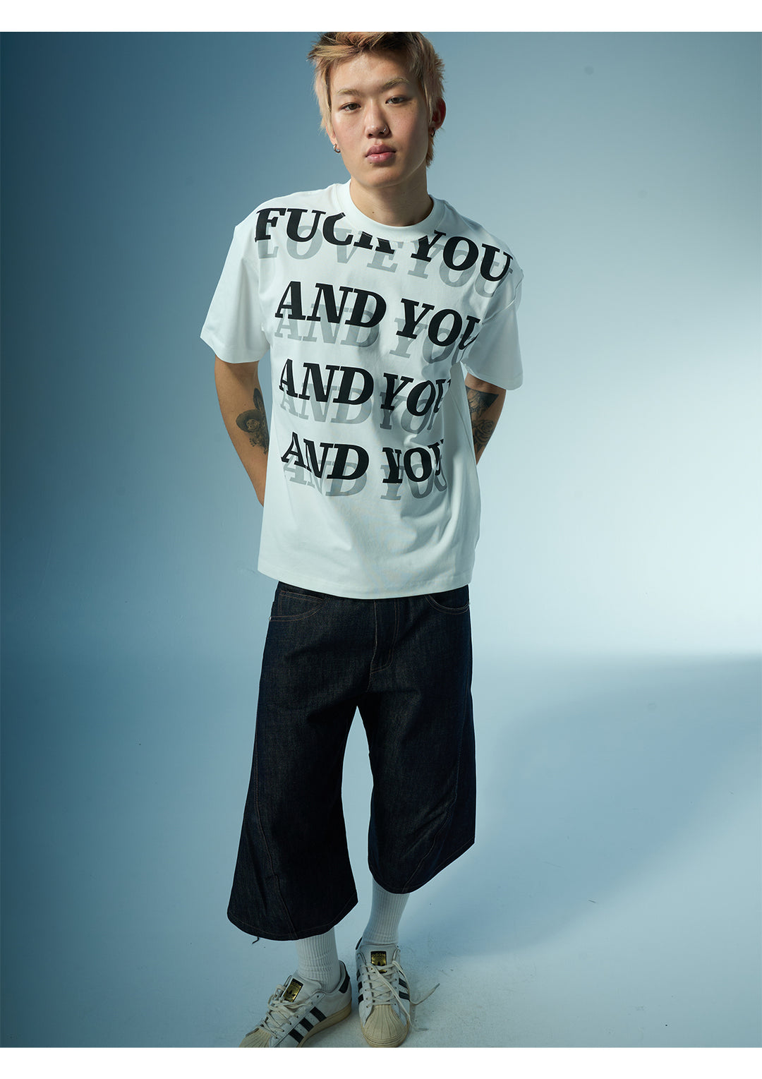 EVILKNIGHT(EK) AND YOU Letter Print Tee | Face 3 Face