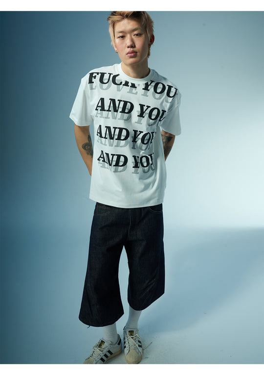 EVILKNIGHT(EK) AND YOU Letter Print Tee | Face 3 Face