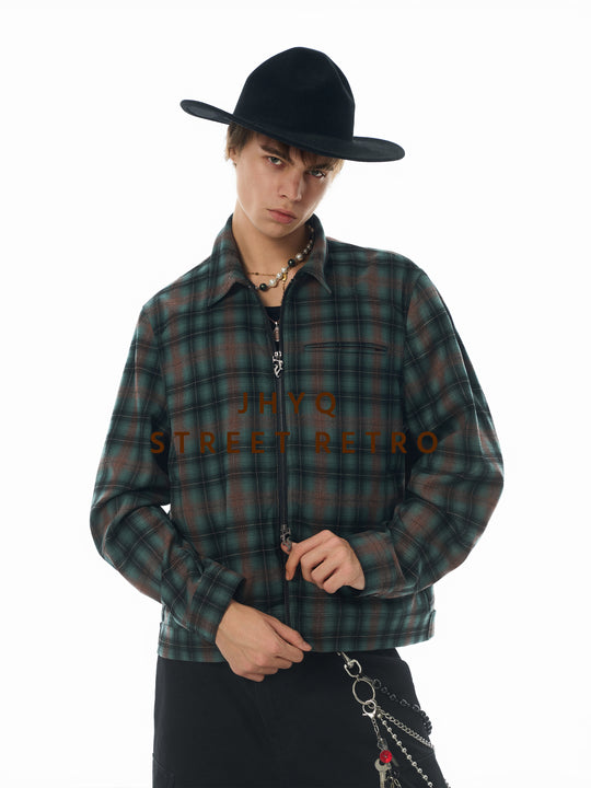 JHYQ Plaid Short Shirt Jacket | Face 3 Face
