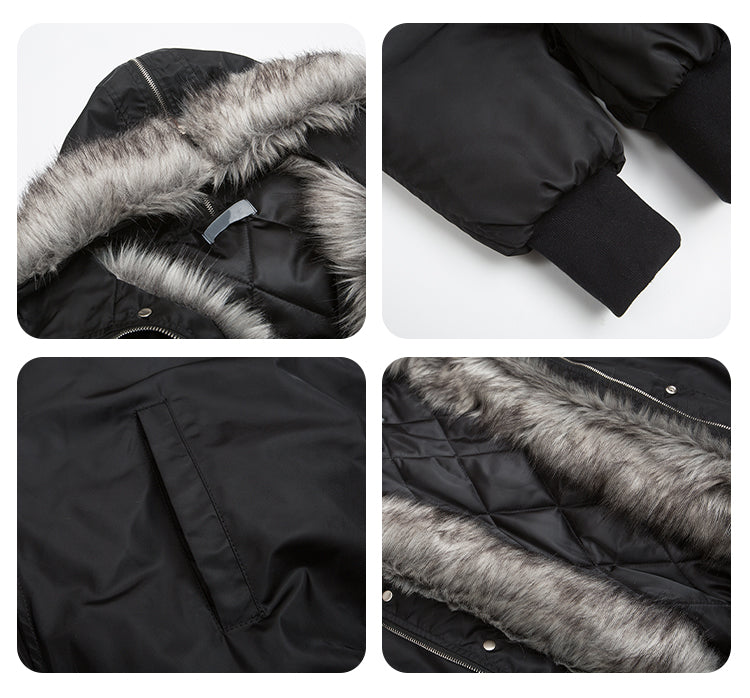 F3F Select Faux Fur Hooded MA-1 Bomber Jacket | Face 3 Face