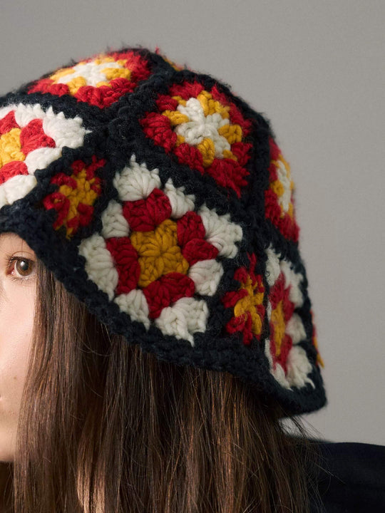 S45 Floral Knit Bucket Hat | Face 3 Face