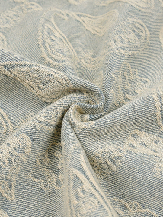 1807 Paisley Washed Denim Short Sleeve Shirt | Face 3 Face