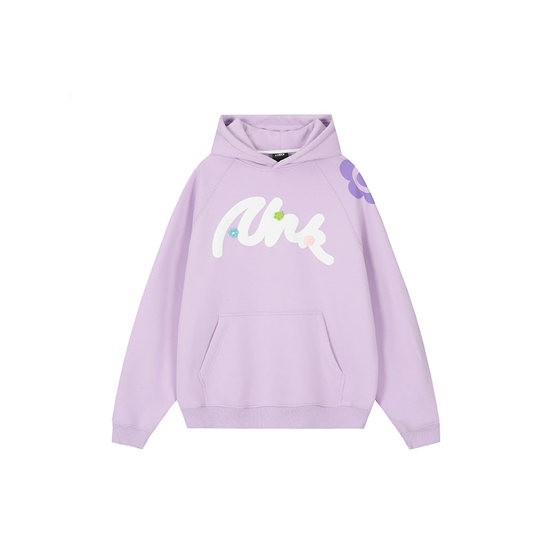 Puff print hoodies | Achock Foam Printed Embroidered Flower Hoodie | Face 3 Face