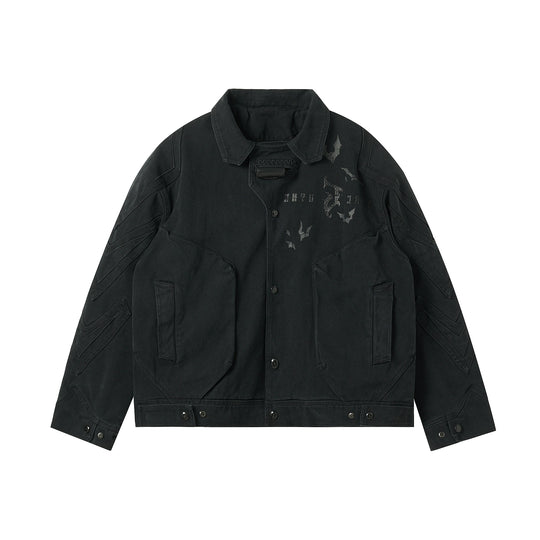 JHYQ Contrast Color Stitching Canvas Work Jacket | Face 3 Face
