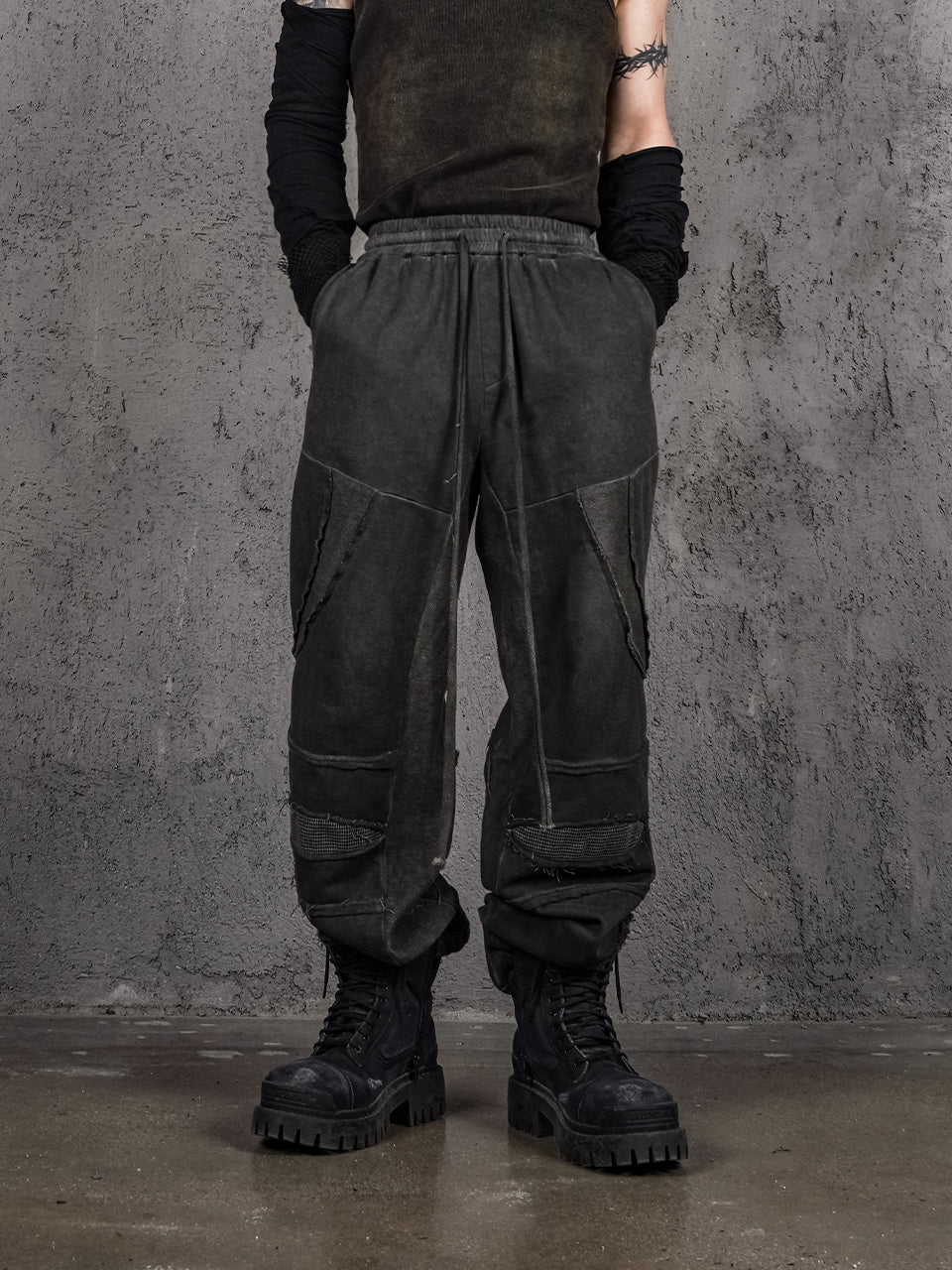 UNDERWATER Dirty Wash Deconstructed Drawstring Sweatpants | Face 3 Face