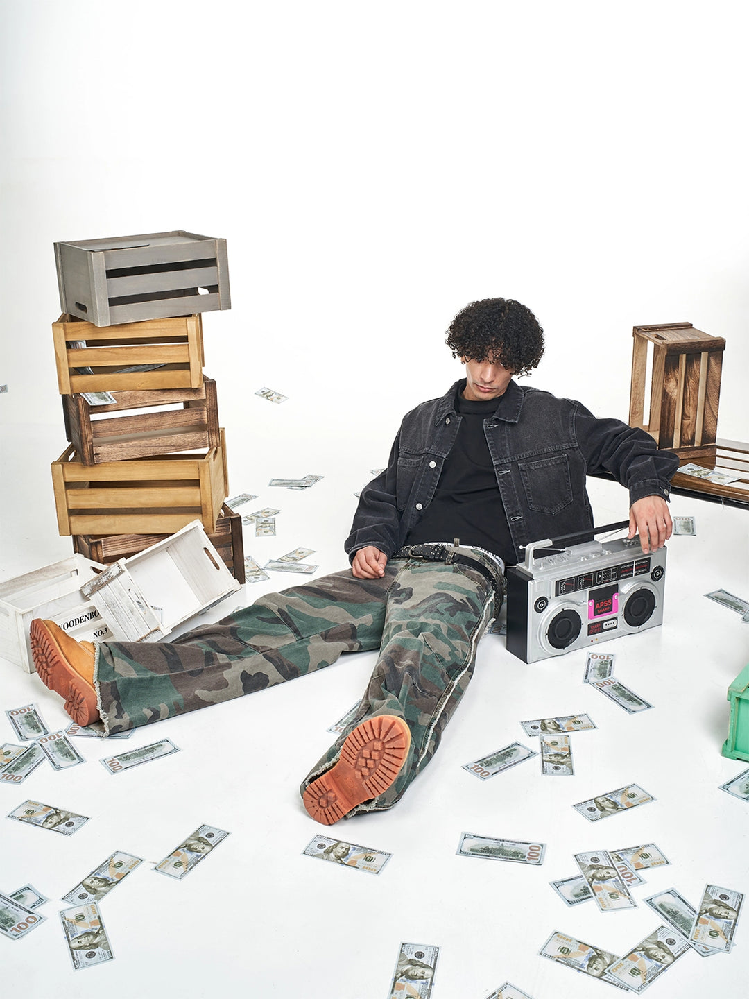 F3F Select Basic Washed Black Denim Jacket | Face 3 Face