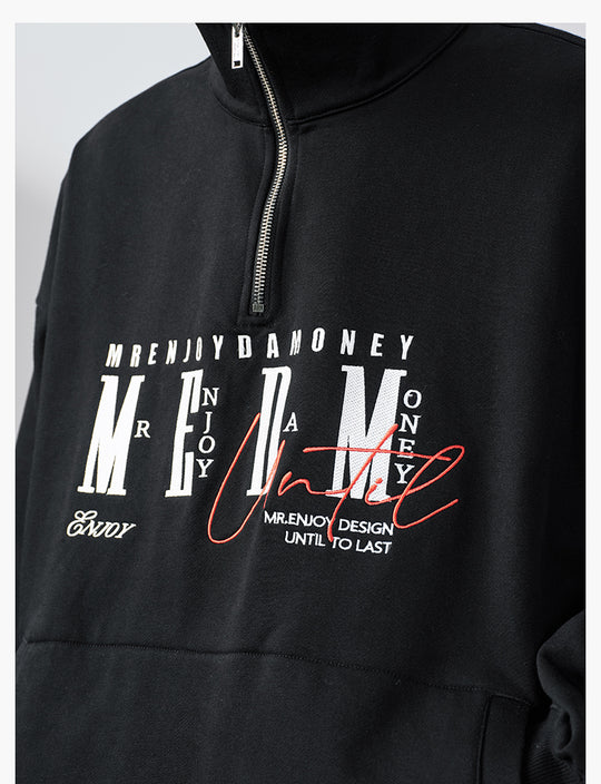 MEDM Half-Zip Logo Embroidered Sweatshirt | Face 3 Face