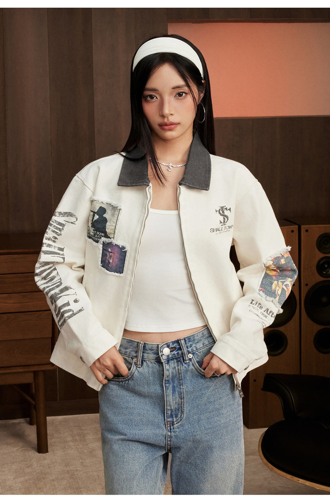 Small Town Kid Music Patch Washed Canvas Work Jacket | Face 3 Face
