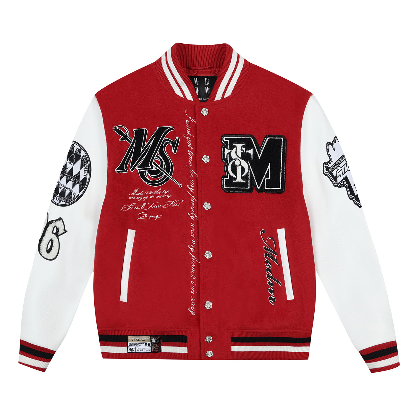 MEDM x STK Patch Embroidery Varsity Jacket | Face 3 Face