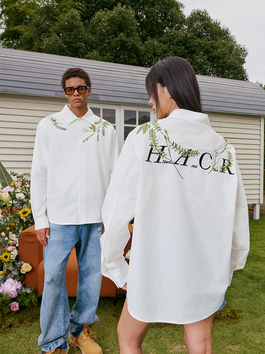 Harsh and Cruel Floral Embroidered Long Sleeve Shirt | Face 3 Face