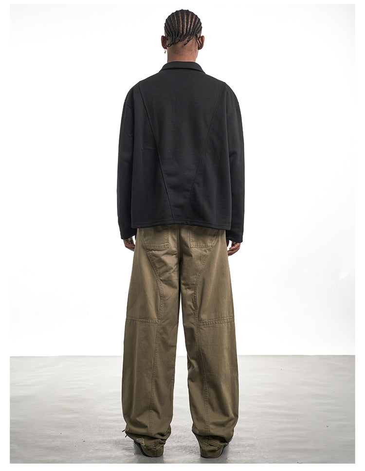 F3F Select Khaki Baggy Vertical Cut Work Pants | Face 3 Face