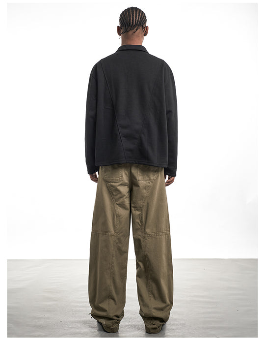 F3F Select Khaki Baggy Vertical Cut Work Pants | Face 3 Face