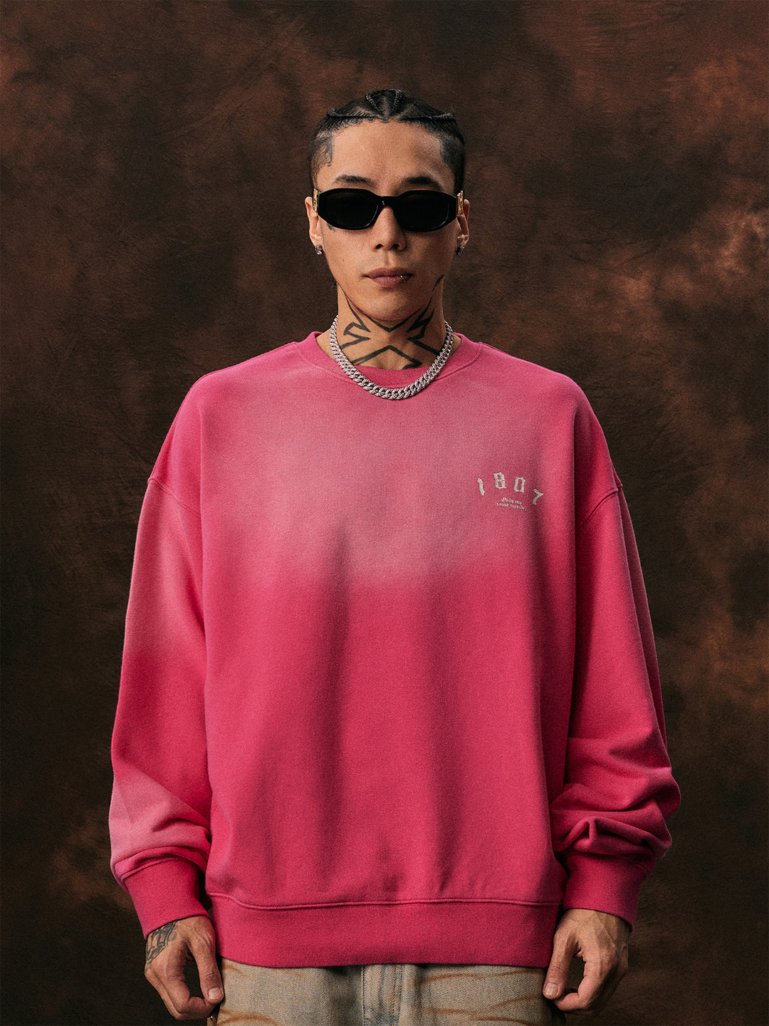 1807 Printed Gradient Vintage Sweatshirt | Face 3 Face