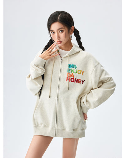 MEDM Rainbow Letter Zip Up Hoodie | Face 3 Face