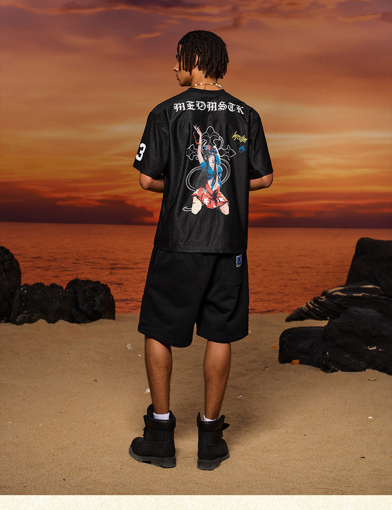 MEDM × STK Girl Cross Print Mesh Jersey | Face 3 Face