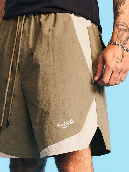 1807 Contrast Patchwork Track Shorts | Face 3 Face