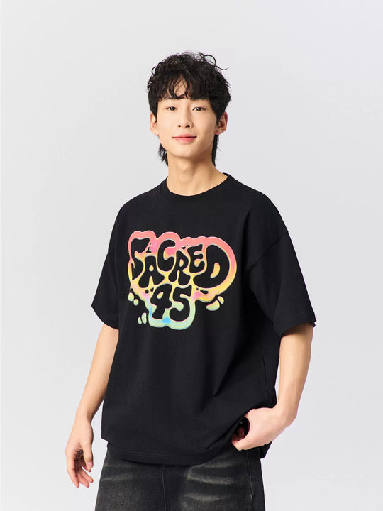 S45 Rainbow Gradient Logo Printed Tee | Face 3 Face