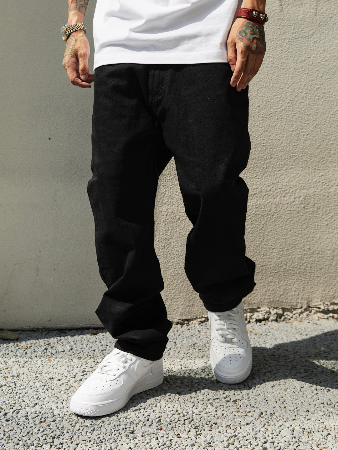 S45 Embroidered Basic Washed Jeans | Face 3 Face