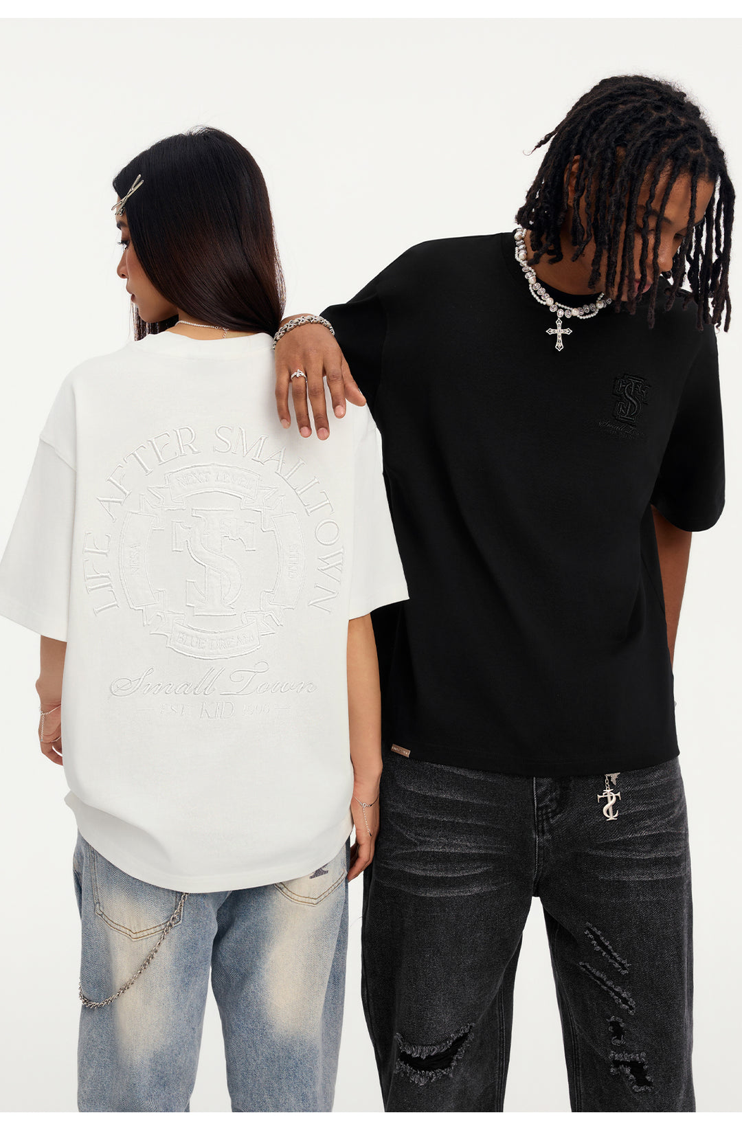 Small Town Kid Round Cross Patch Embroidered Tee | Face 3 Face