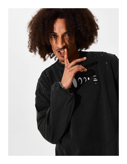 KARMANISTIC Standard Logo Washed Distressed Long Sleeve Tee | Face 3 Face