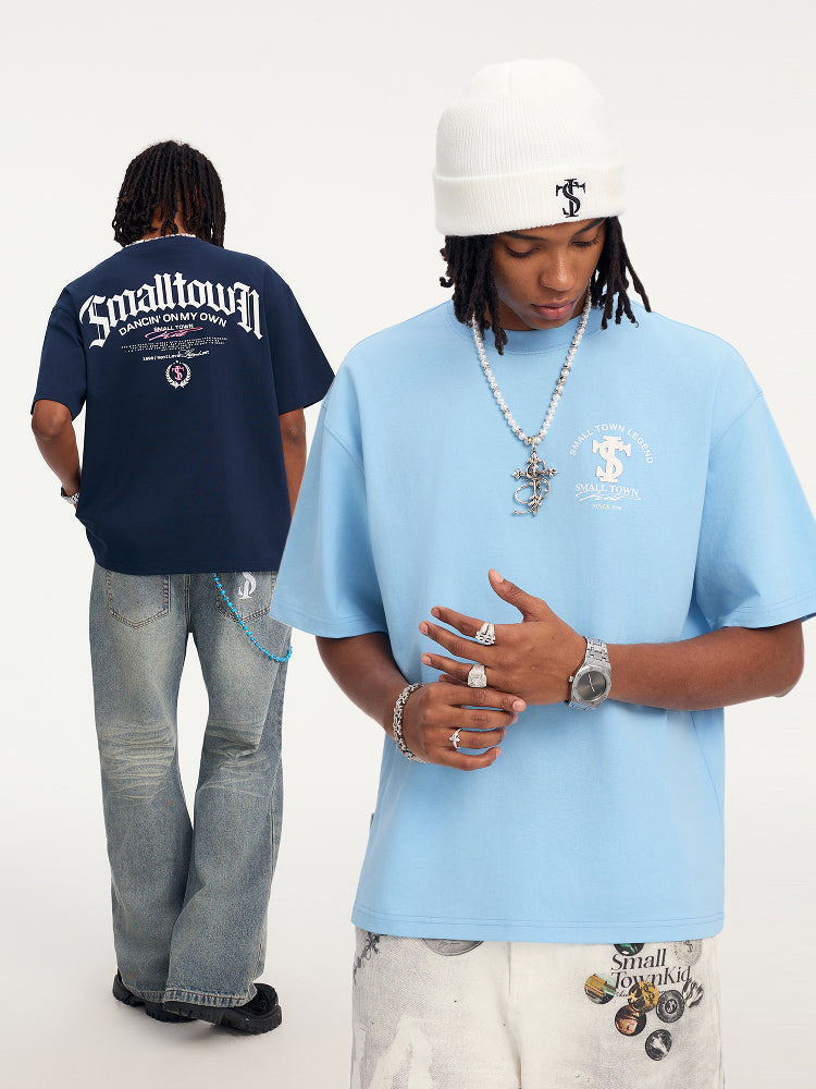 Small Town Kid Embroidered Logo Leather Label Tee | Face 3 Face