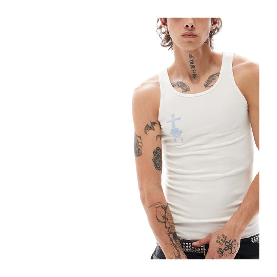 KARMANISTIC Cross Letter Print Tank Top | Face 3 Face