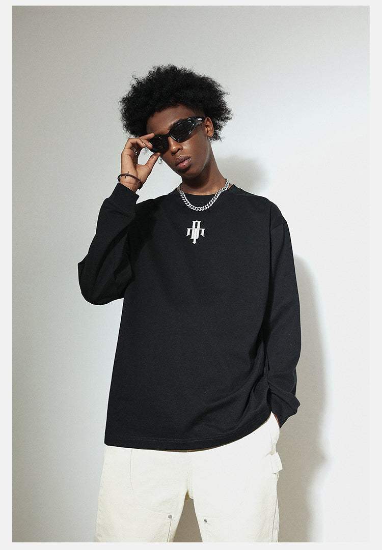 DICETINY Basic Logo Print Long Sleeve Tee | Face 3 Face