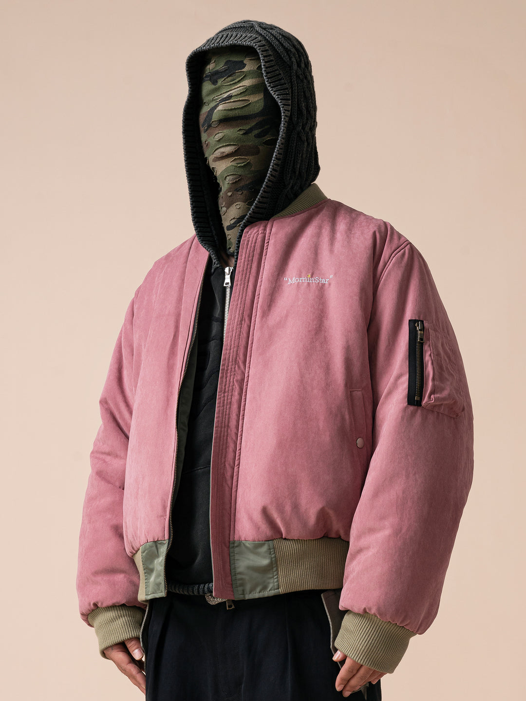 EVILKNIGHT(EK) Reversible Embroidery Bomber MA-1 Air Force Jacket