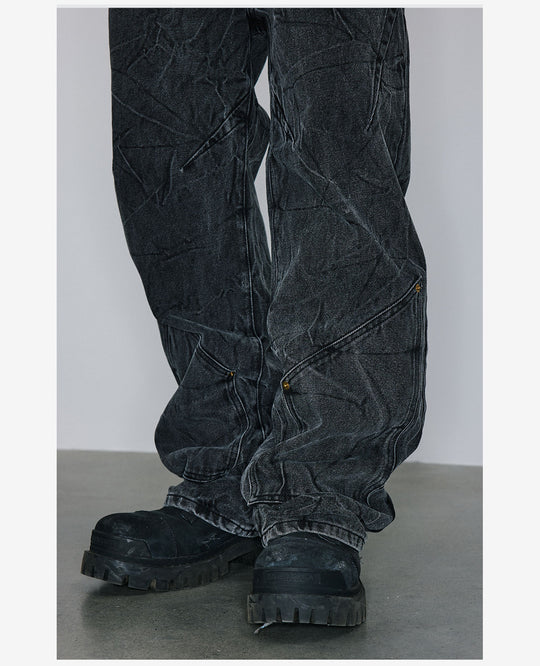 NOVACAM Water Ripple Washed Heavy Distressed Jeans | Face 3 Face