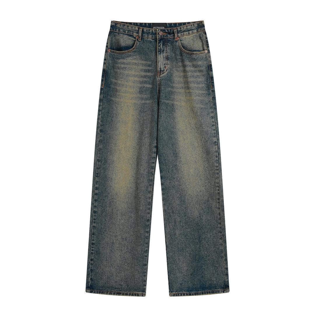 F3F Select Washed Distressed Draped Wide Legged Denim Jeans