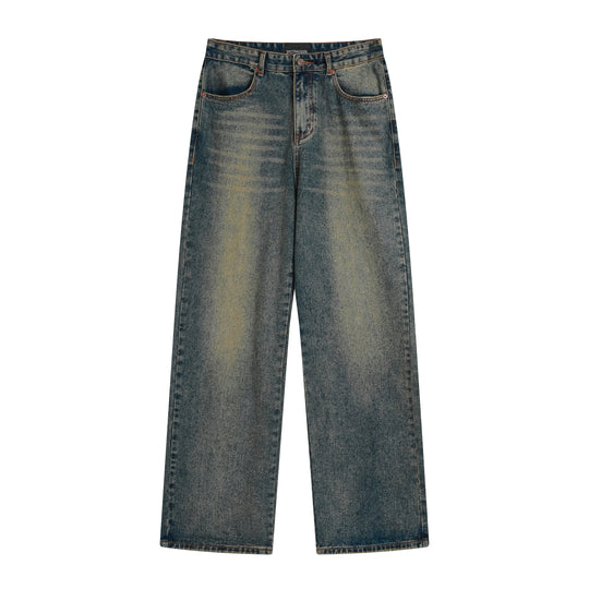 F3F Select Washed Distressed Draped Wide Legged Denim Jeans
