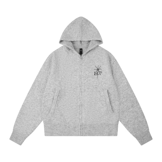 1807 STILLGOING Jacquard Knit Zip Up Hoodie | Face 3 Face