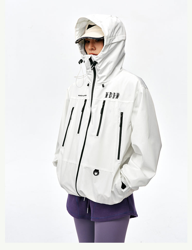 MEDM Basic Logo Embroidered Hardshell Jacket | Face 3 Face