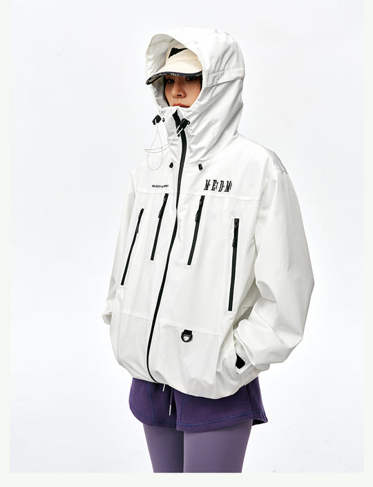 MEDM Basic Logo Embroidered Hardshell Jacket | Face 3 Face