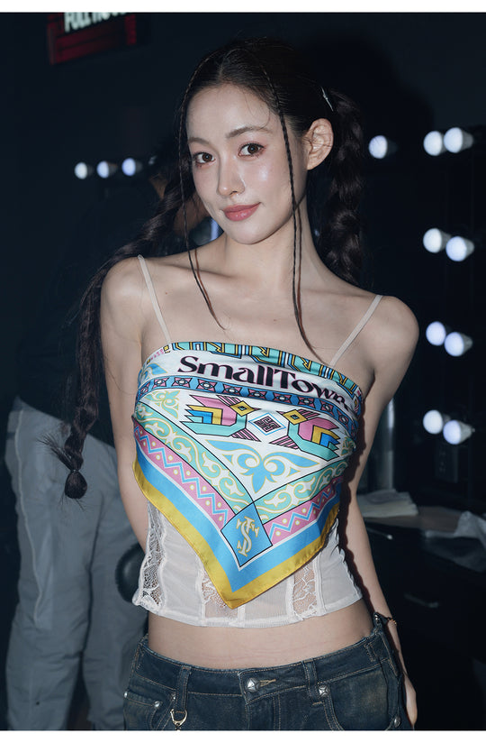 Small Town Kid Geometric Pattern Square Scarf | Face 3 Face