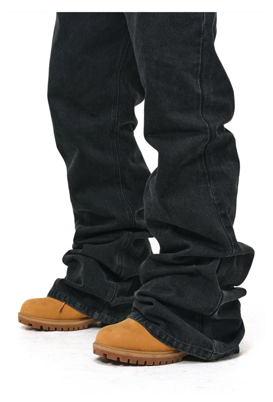 ANTIDOTE Studded Punk Zipper Flared Jeans | Face 3 Face