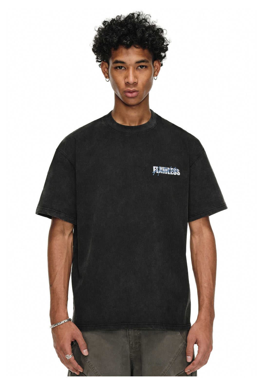 ANTIDOTE Blue Slogan Washed Tee | Face 3 Face