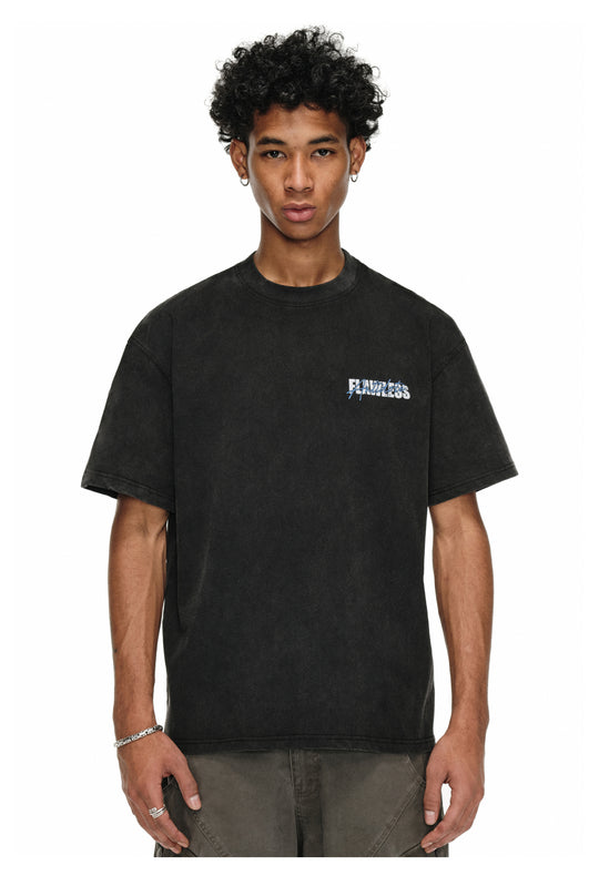 ANTIDOTE Blue Slogan Washed Tee | Face 3 Face