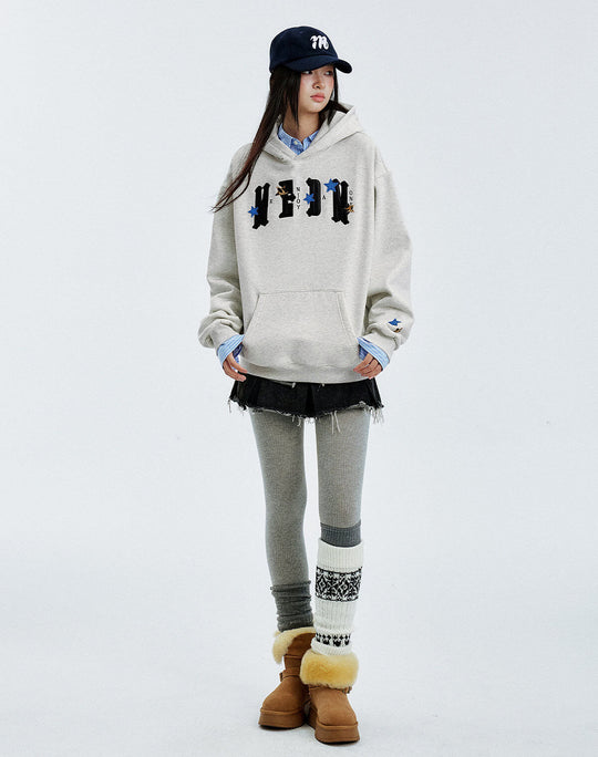 MEDM Star Logo Leather Patch Hoodie | Face 3 Face