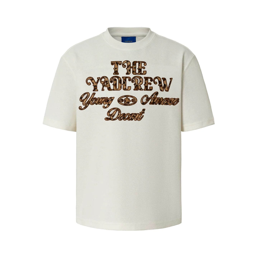 YADcrew Fuzzy Leopard Logo Patch Tee | Face 3 Face