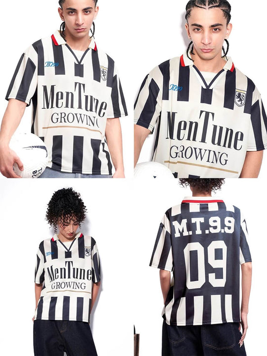 F3F Select Parody Striped Short Sleeve Soccer Jersey | Face 3 Face