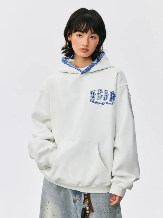 MEDM Ethnic Paisley Patch Embroidered Hoodie | Face 3 Face