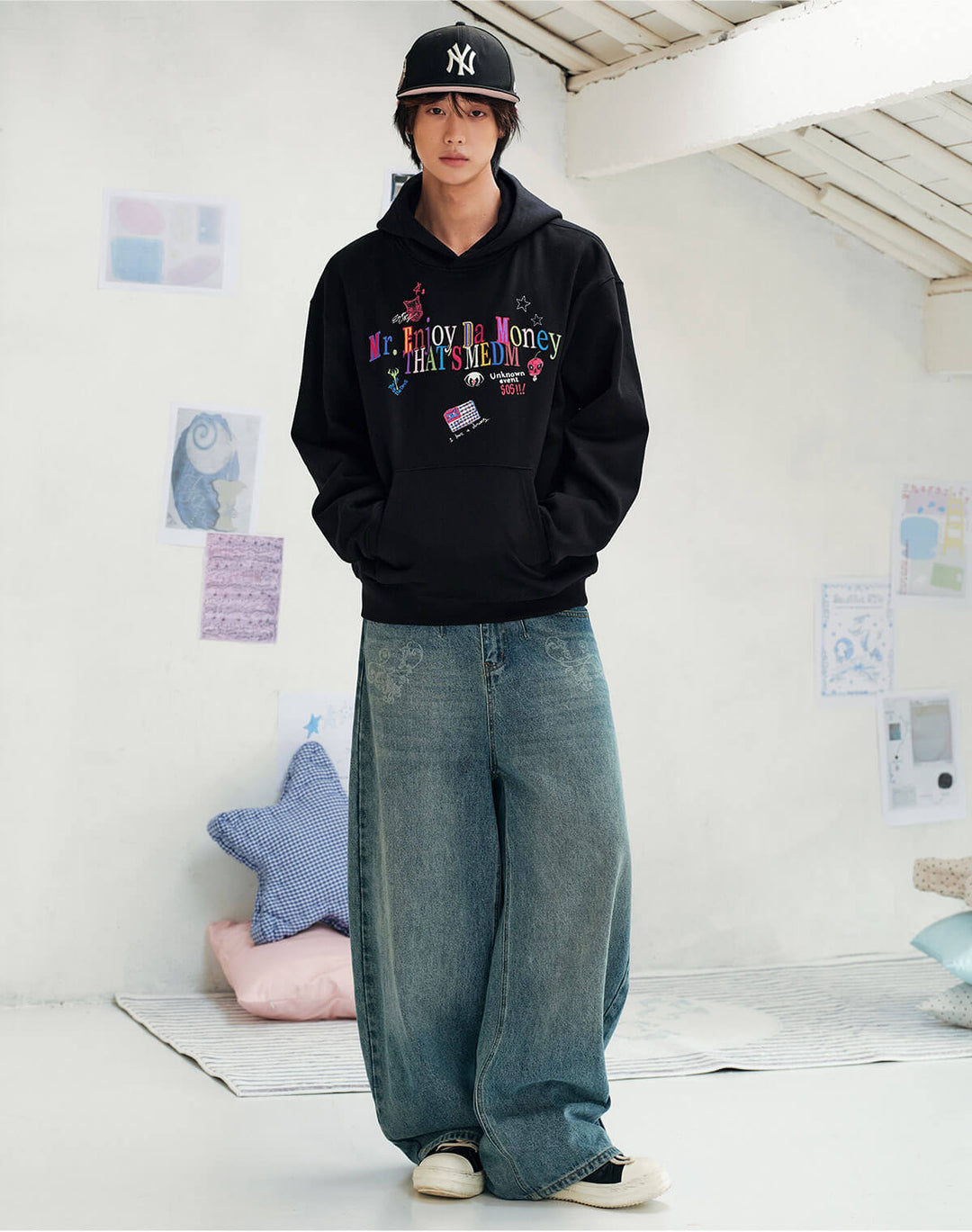 MEDM 3D Colorful Graffiti Logo Embroidered Hoodie | Face 3 Face