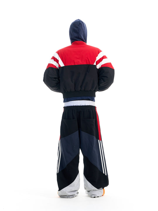 BLIND NO PLAN Contrast Color Sports Bomber Jacket | Face 3 Face