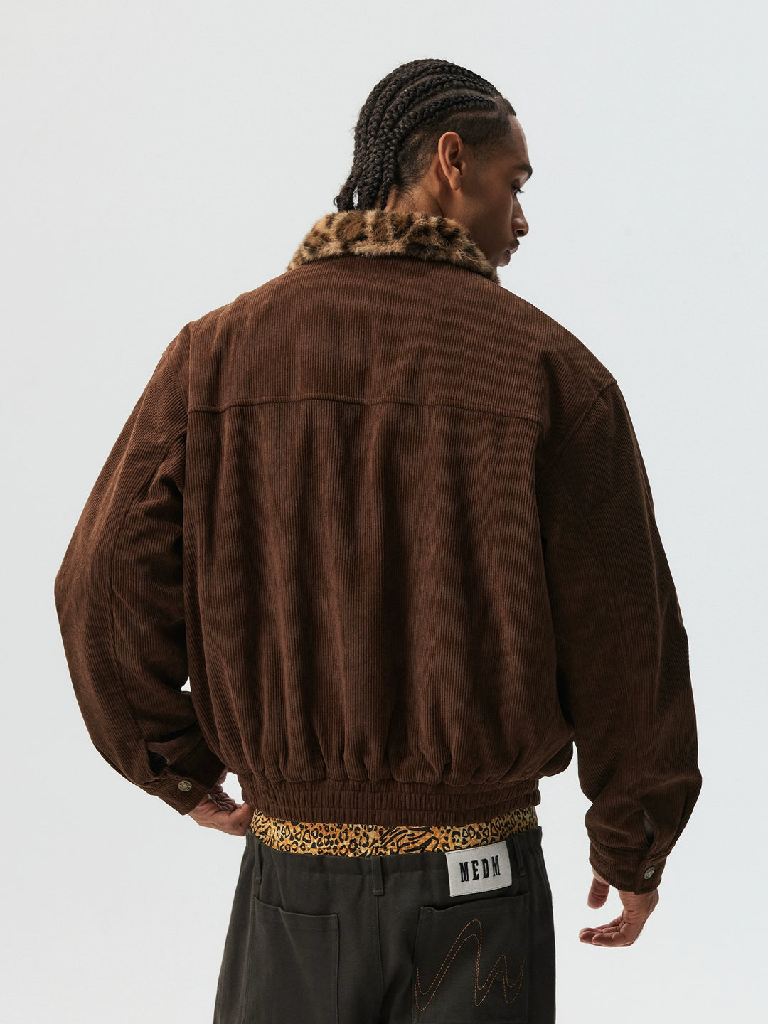 MEDM Leopard Fur Collar Corduroy Jacket | Face 3 Face