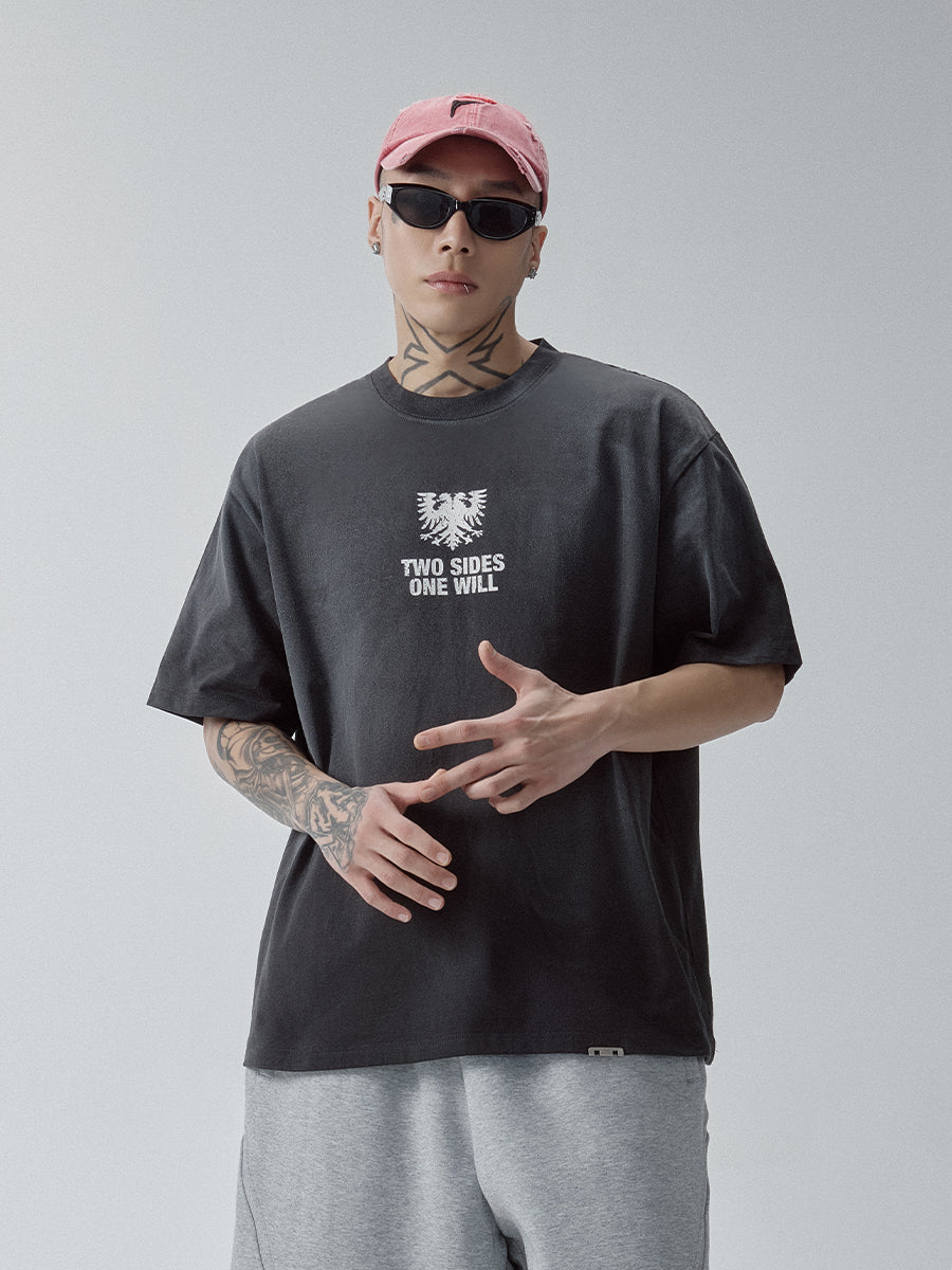 F2CE Washed Gradient Vintage Printed Tee | Face 3 Face