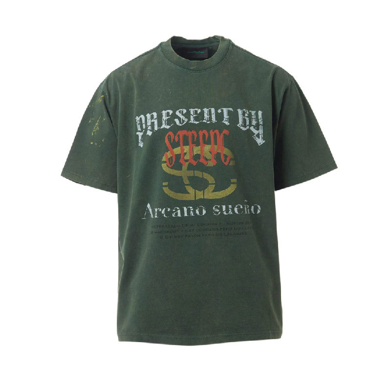 STEEPC Aged Medieval Moss Green Tee | Face 3 Face